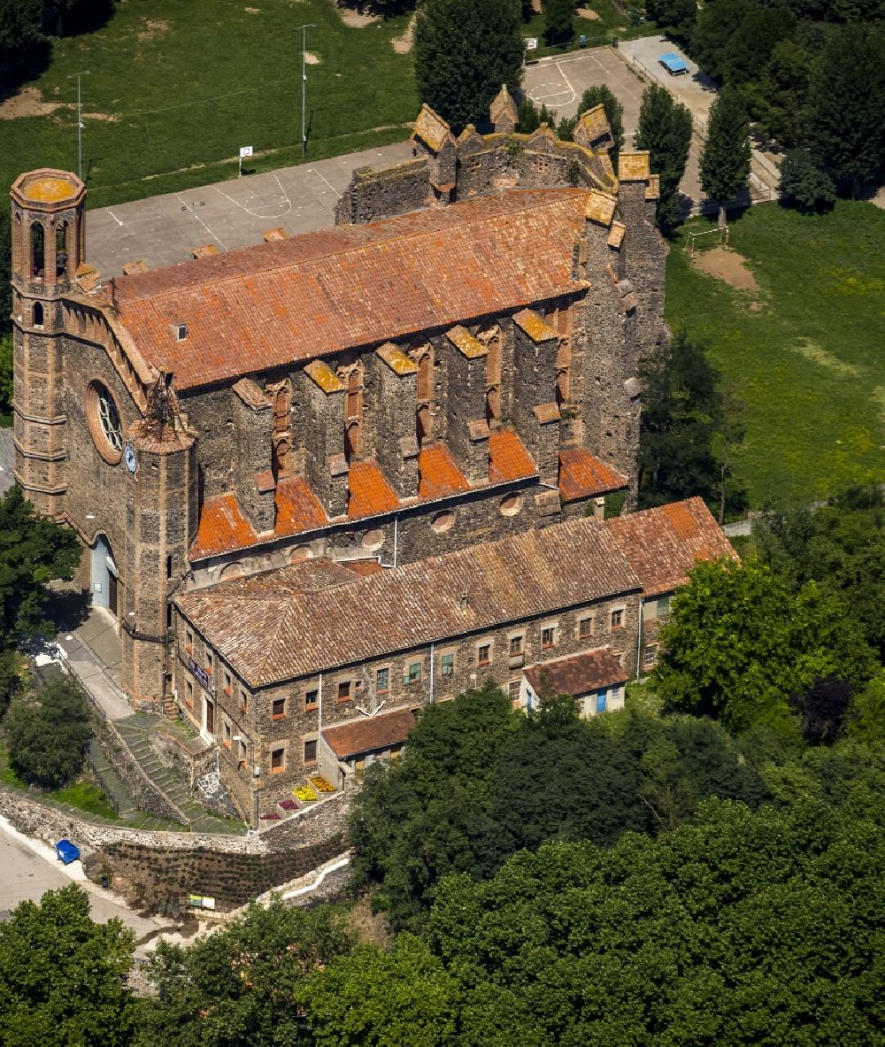 Luftaufnahme Sant Joan les Fonts - Kloster Monestir in Sant Joan les Fonts in Spanien