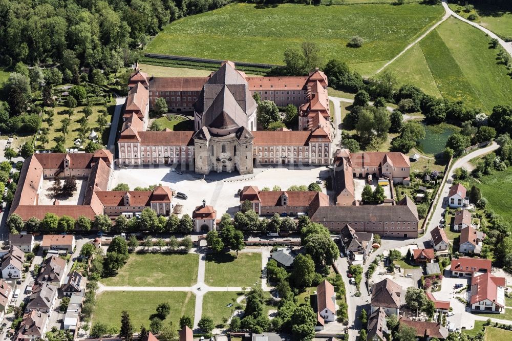 Ulm von oben - Kloster Wiblingen bei Ulm im Bundesland Baden-Württemberg