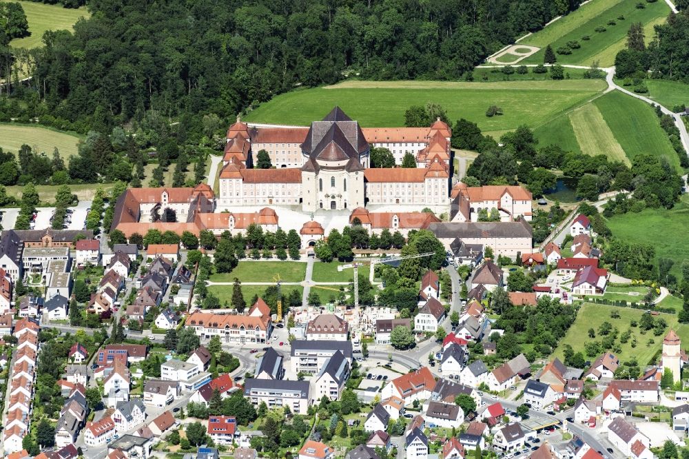 Ulm von oben - Kloster Wiblingen bei Ulm im Bundesland Baden-Württemberg