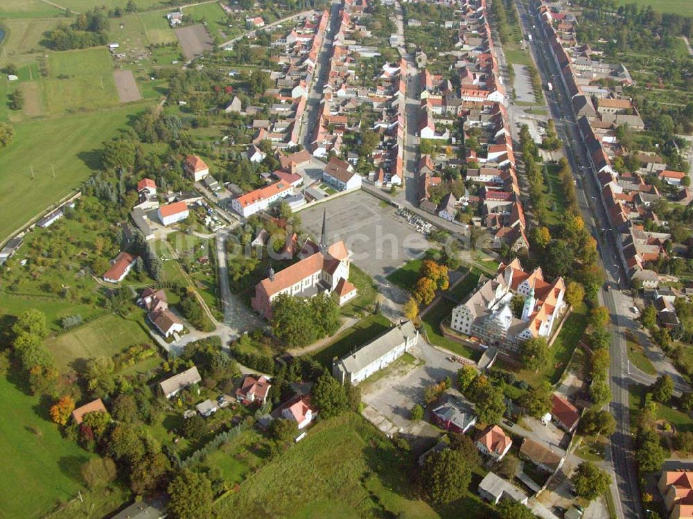 Doberlug-Kirchhain von oben - Klosterkirche und Schloss Doberlug