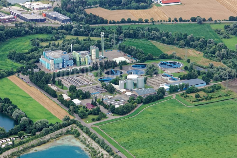 Luftbild Olching - Kläranlage Amperverband und GfA Abfallheizkraftwerk Geiselbullach bei Olching im Bundesland Bayern, Deutschland