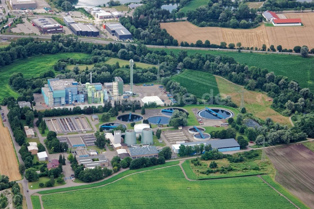 Luftaufnahme Olching - Kläranlage Amperverband und GfA Abfallheizkraftwerk Geiselbullach bei Olching im Bundesland Bayern, Deutschland