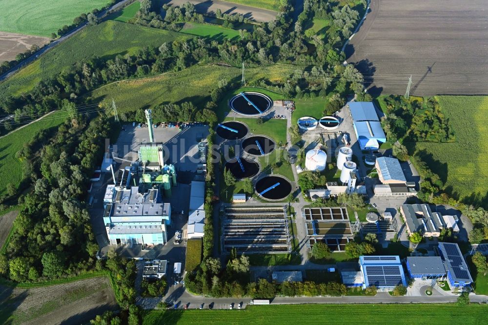 Luftbild Olching - Klärwerks- Becken und Reinigungsstufen und das GfA Abfallheizkraftwerk in Olching im Bundesland Bayern, Deutschland