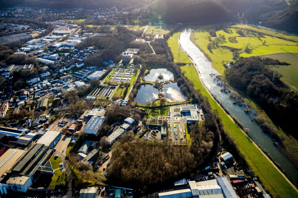 Luftbild Hattingen - Klärwerks- Becken und Reinigungsstufen in Hattingen im Bundesland Nordrhein-Westfalen, Deutschland