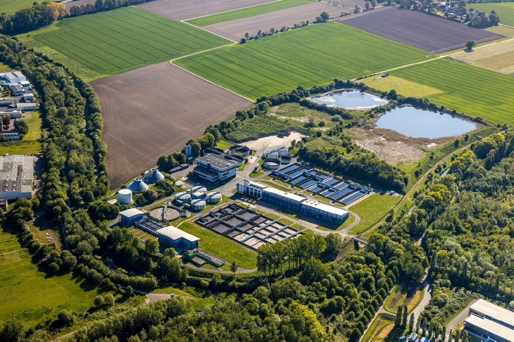 Luftbild Kamen - Klärwerks- Becken und Reinigungsstufen in Kamen im Bundesland Nordrhein-Westfalen, Deutschland