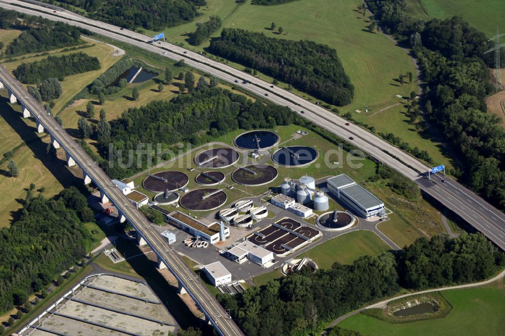 Luftbild Molsdorf - Klärwerks- Becken und Reinigungsstufen in Molsdorf im Bundesland Thüringen, Deutschland