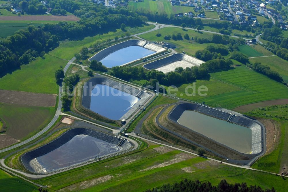Luftbild Heringen (Werra) - Klärwerks- Becken und Reinigungsstufen im Ortsteil Bengendorf in Heringen (Werra) im Bundesland Hessen, Deutschland
