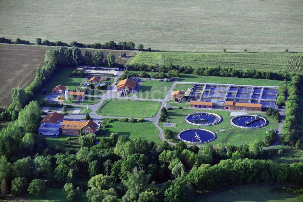 Luftbild Silstedt - Klärwerks- Becken und Reinigungsstufen in Silstedt im Bundesland Sachsen-Anhalt, Deutschland