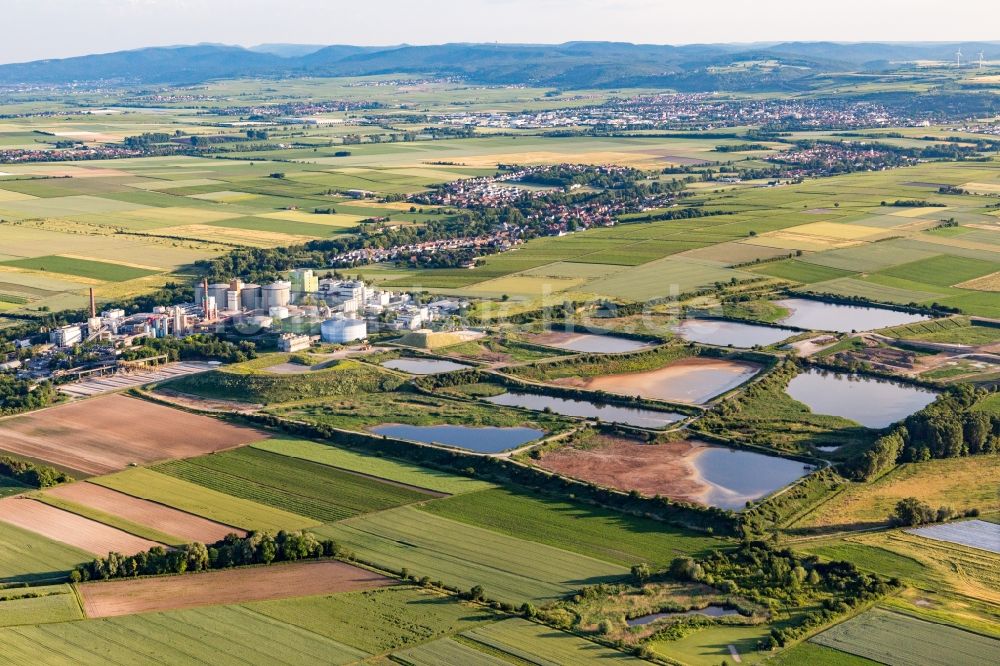 Luftbild Obrigheim (Pfalz) - Klärwerksbecken der Zuckerfabrik Südzucker AG in Obrigheim (Pfalz) im Bundesland Rheinland-Pfalz, Deutschland