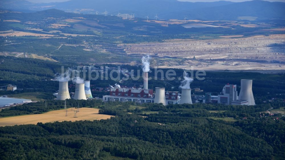 Luftbild Bogatynia - Reichenau - Kohle- Kraftwerksanlagen des in Bogatynia - Reichenau in Woiwodschaft Niederschlesien, Polen