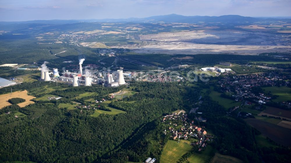 Luftbild Bogatynia - Reichenau - Kohle- Kraftwerksanlagen des in Bogatynia - Reichenau in Woiwodschaft Niederschlesien, Polen