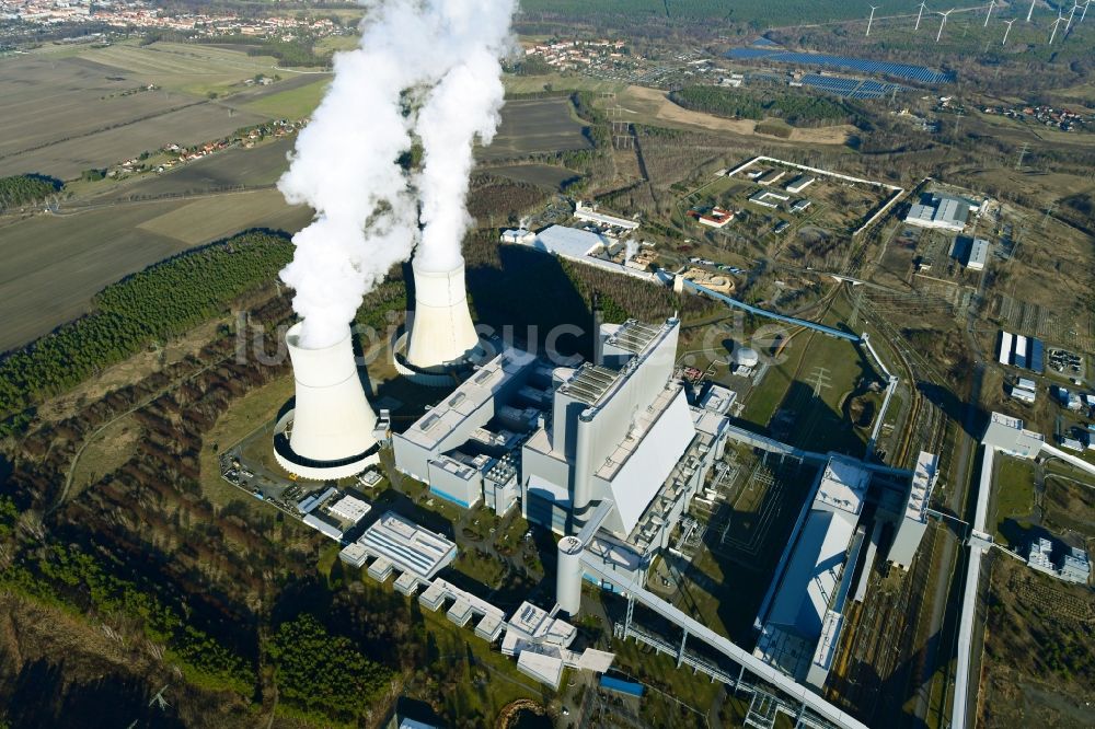 Luftaufnahme Spremberg - Kohle- Kraftwerksanlagen im Ortsteil Schwarze Pumpe in Spremberg im Bundesland Brandenburg, Deutschland