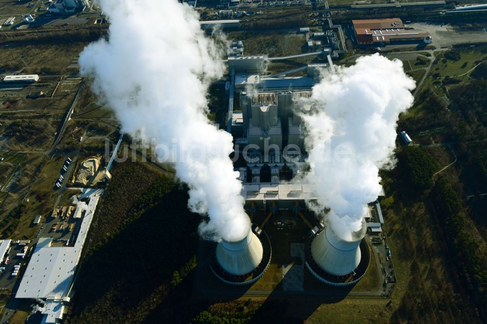 Spremberg aus der Vogelperspektive: Kohle- Kraftwerksanlagen im Ortsteil Schwarze Pumpe in Spremberg im Bundesland Brandenburg, Deutschland