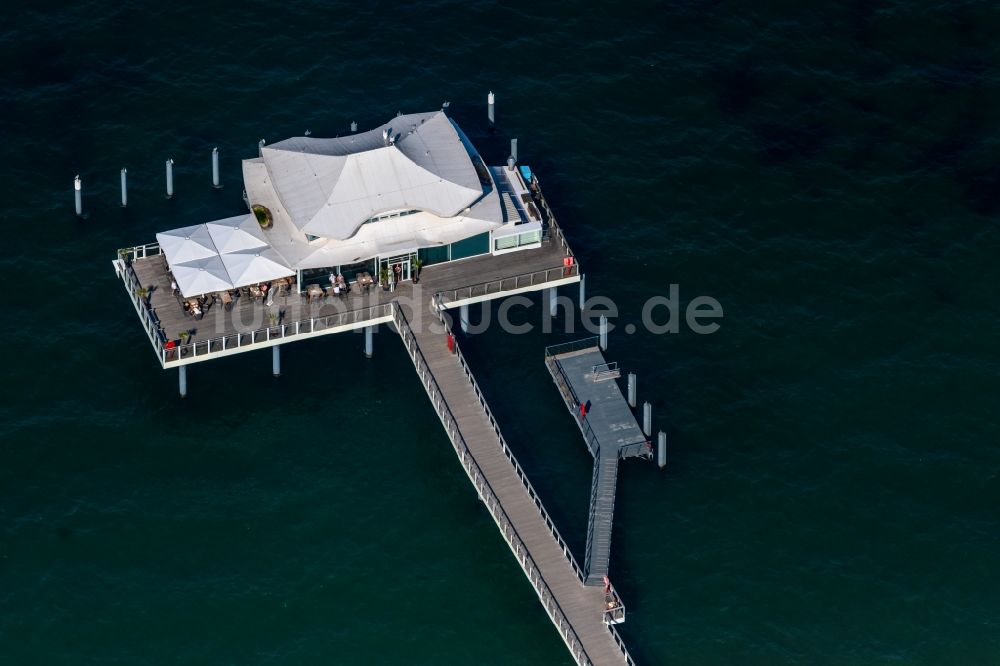 Luftbild Timmendorfer Strand - Konstruktion der Seebrücke über in Timmendorfer Strand im Bundesland Schleswig-Holstein, Deutschland