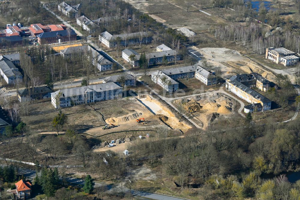 Luftaufnahme Potsdam - Konversions- Baustelle Gebäudekomplex der ehemaligen Militär- Kaserne in Potsdam im Bundesland Brandenburg, Deutschland