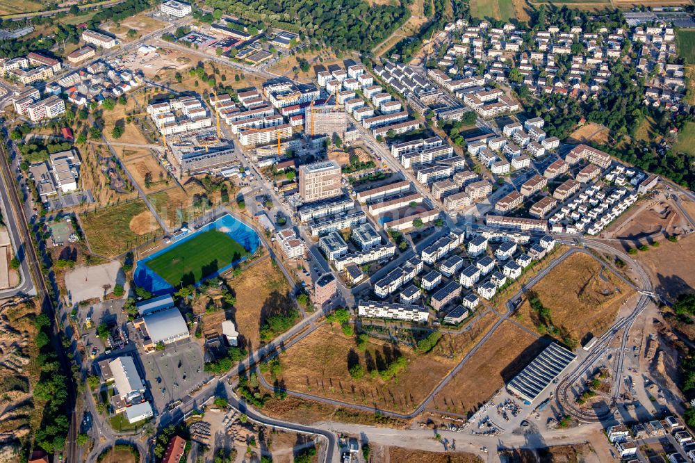 Luftbild Mannheim - Konversions- Baustelle auf dem Gelände der ehemaligen Franklin Village mit Wohnneubau in Mannheim im Bundesland Baden-Württemberg, Deutschland