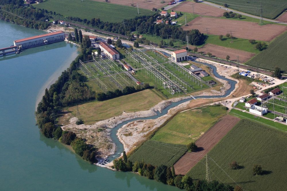 Schwörstadt aus der Vogelperspektive: Kraftwerk Ryburg-Schwörstadt in Schwörstadt im Bundesland Baden-Württemberg