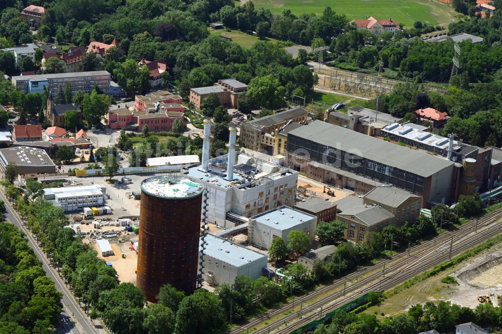 Leipzig von oben - Kraftwerksanlagen des Heizkraftwerk Leipzig Süd in Leipzig im Bundesland Sachsen, Deutschland
