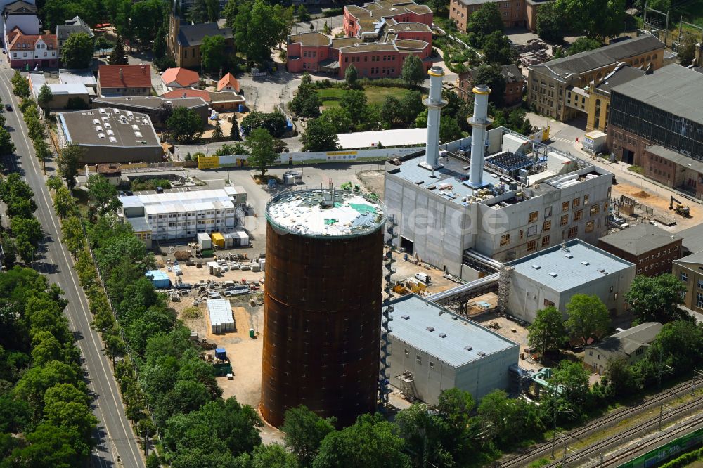 Luftaufnahme Leipzig - Kraftwerksanlagen des Heizkraftwerk Leipzig Süd in Leipzig im Bundesland Sachsen, Deutschland