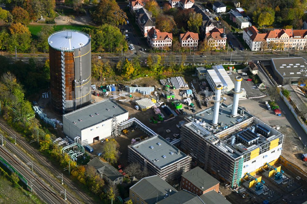 Leipzig aus der Vogelperspektive: Kraftwerksanlagen des Heizkraftwerk Leipzig Süd in Leipzig im Bundesland Sachsen, Deutschland