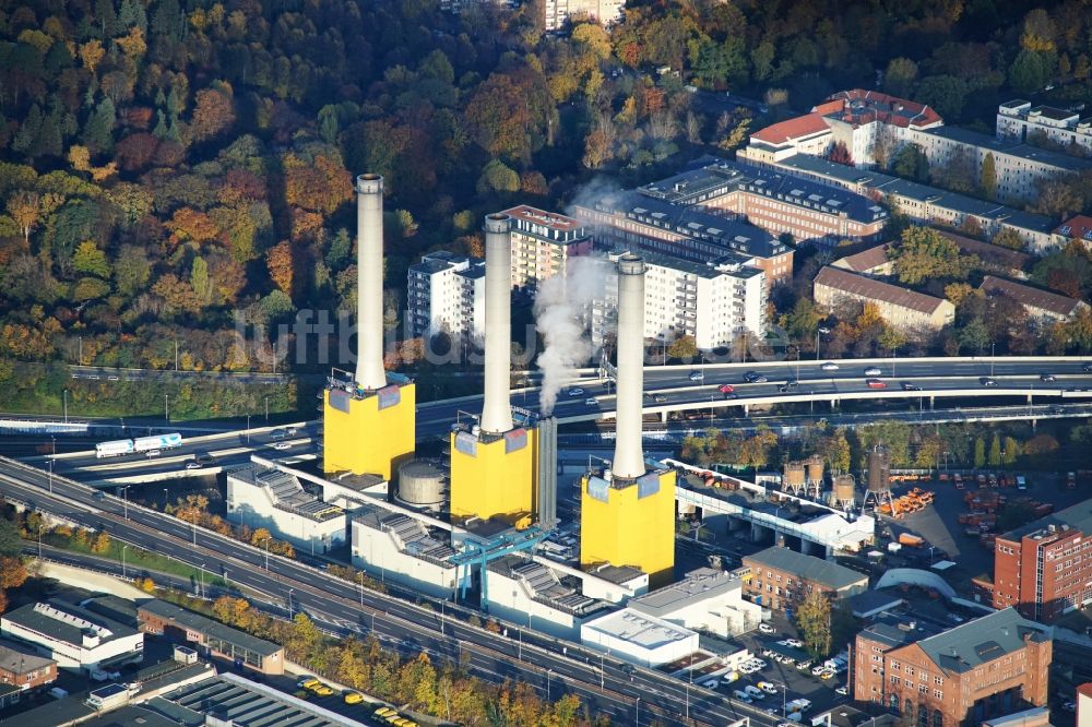 Berlin aus der Vogelperspektive: Kraftwerksanlagen des Heizkraftwerk Wilmersdorf in Berlin, Deutschland
