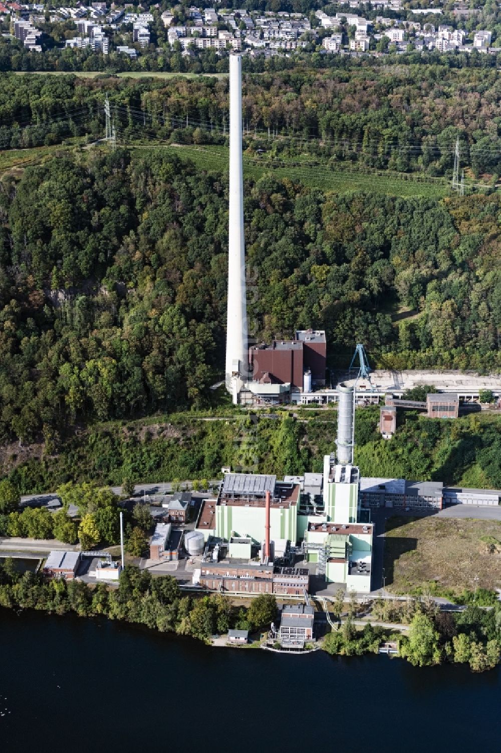 Herdecke von oben - Kraftwerksanlagen des Heizkraftwerkes Cunokraftwerk in Herdecke im Bundesland Nordrhein-Westfalen, Deutschland
