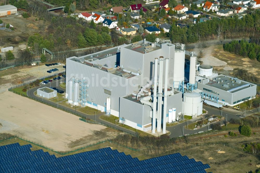 Luftaufnahme Cottbus - Kraftwerksanlagen des Heizkraftwerkes Heizkraftwerk Cottbus im Bundesland Brandenburg, Deutschland