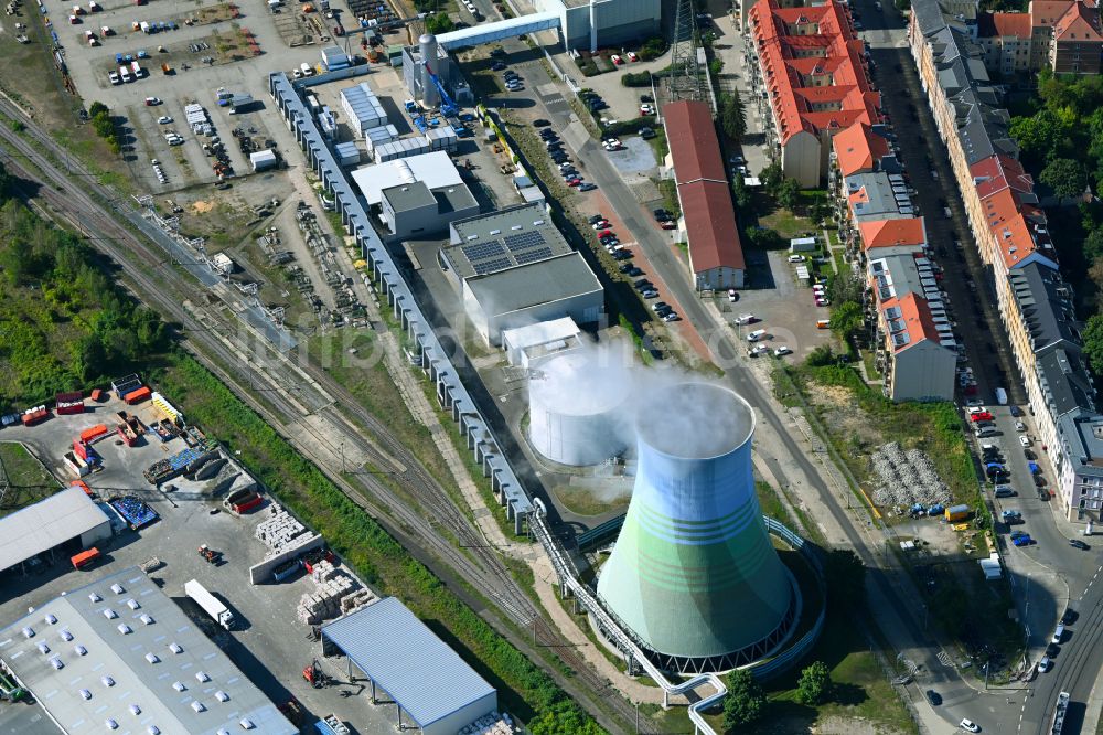 Luftbild Dresden - Kraftwerksanlagen des Heizkraftwerkes Heizkraftwerk Nossener Brücke an der Oederaner Straße in Dresden im Bundesland Sachsen, Deutschland
