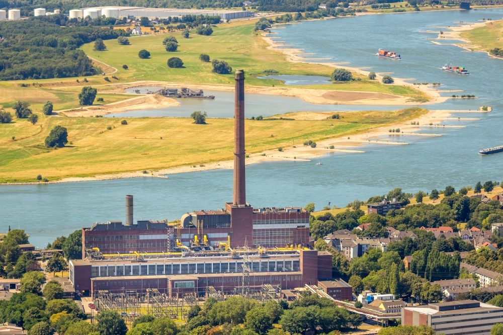 Luftbild Duisburg - Kraftwerksanlagen des Heizkraftwerkes Hermann Wenzel im Ortsteil Laar in Duisburg im Bundesland Nordrhein-Westfalen, Deutschland