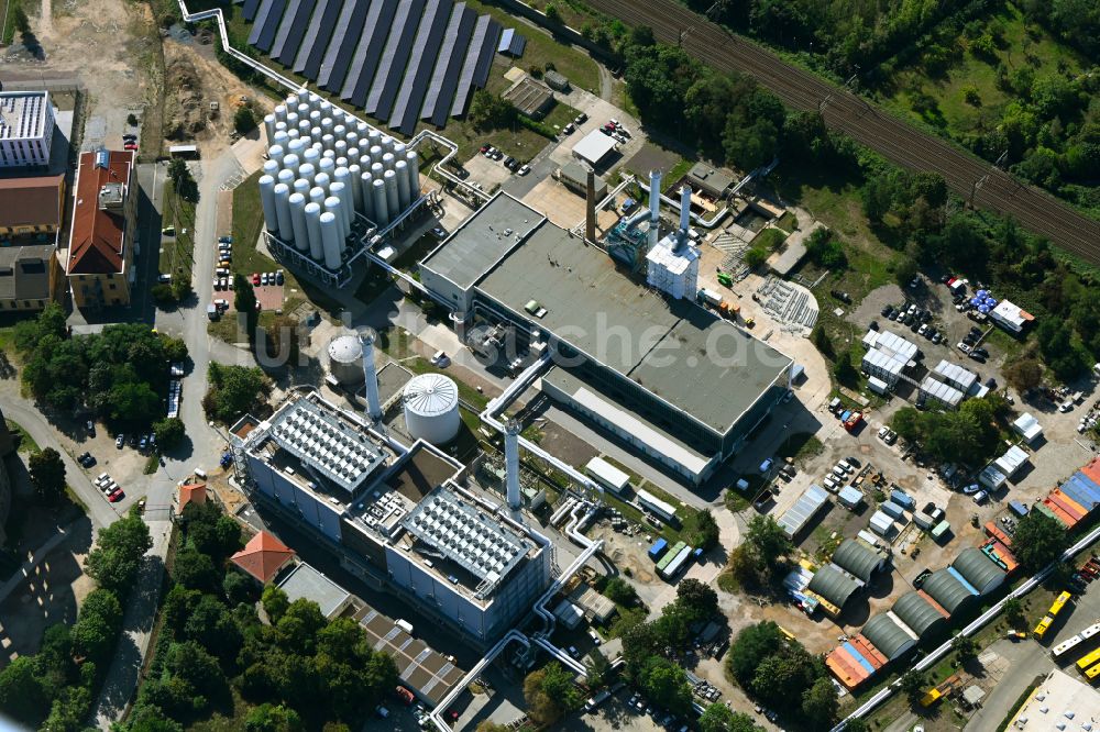 Luftbild Dresden - Kraftwerksanlagen des Heizkraftwerkes Innovationskraftwerk Dresden-Reick in Dresden im Bundesland Sachsen, Deutschland