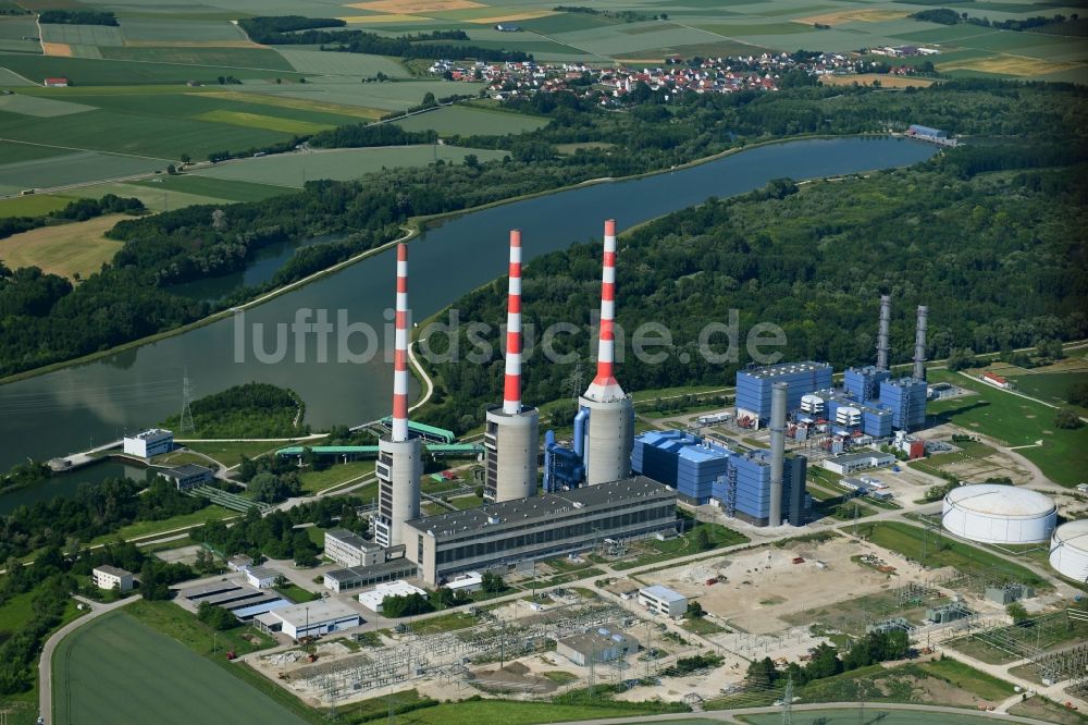 Luftbild Irsching - Kraftwerksanlagen des Heizkraftwerkes Irsching der Uniper SE in Irsching im Bundesland Bayern, Deutschland