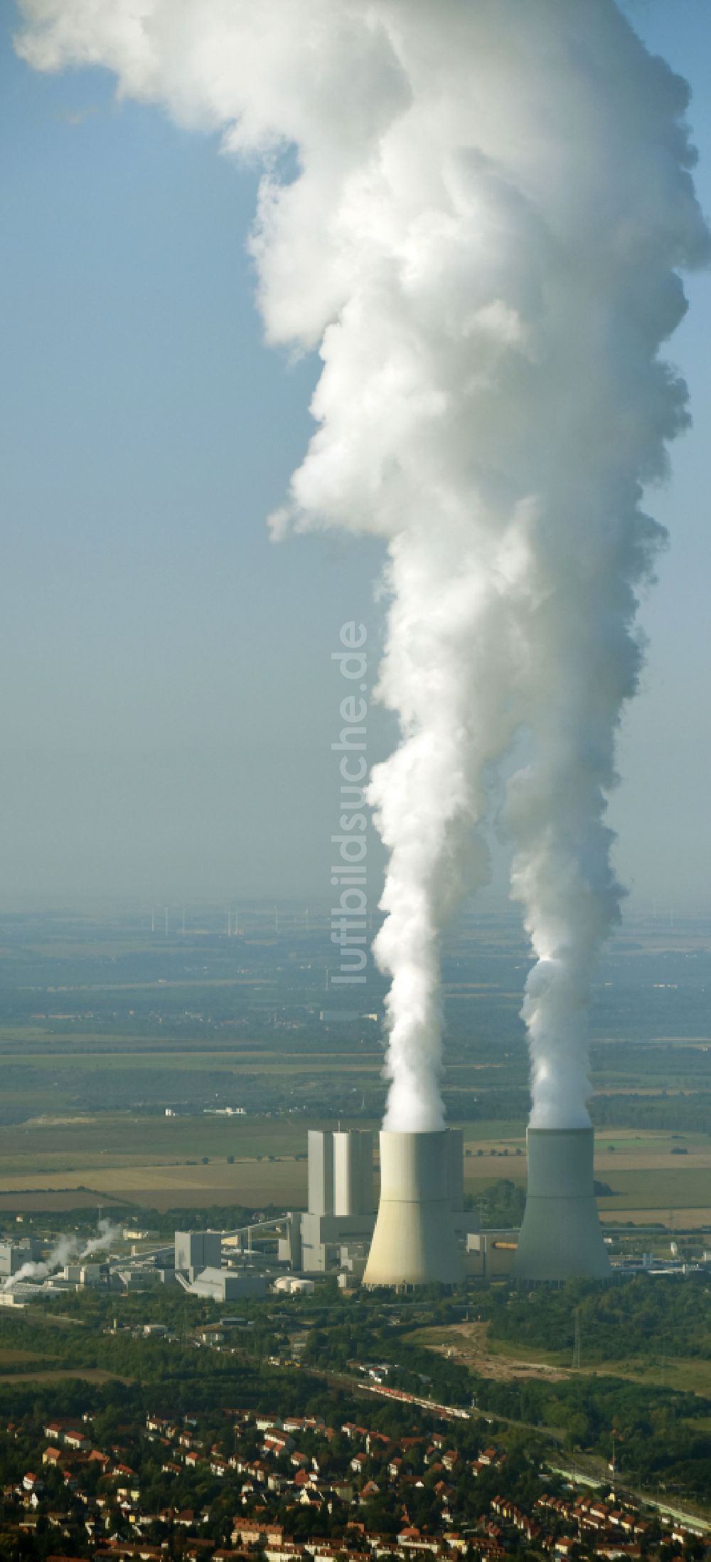 Lippendorf von oben - Kraftwerksanlagen des Heizkraftwerkes in Lippendorf im Bundesland Sachsen, Deutschland