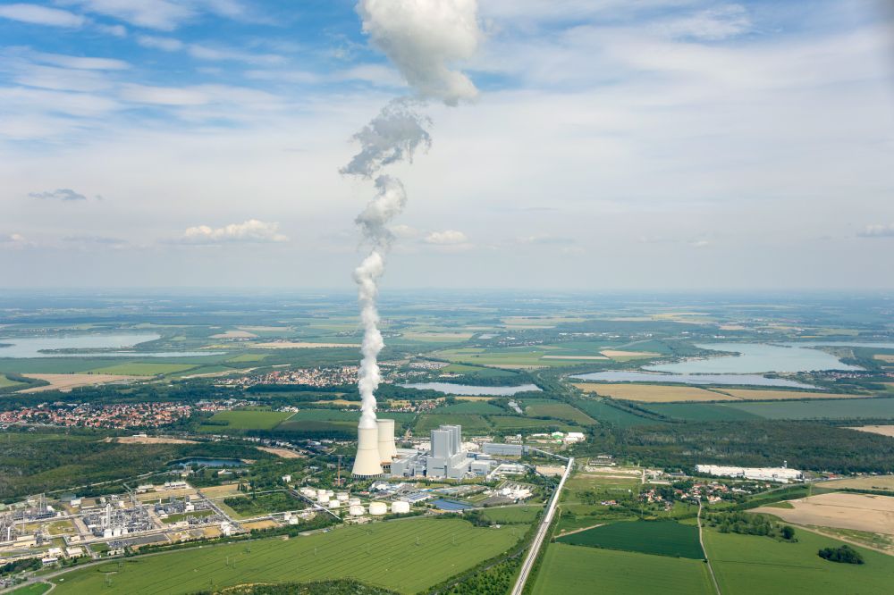 Luftaufnahme Lippendorf - Kraftwerksanlagen des Heizkraftwerkes in Lippendorf im Bundesland Sachsen, Deutschland