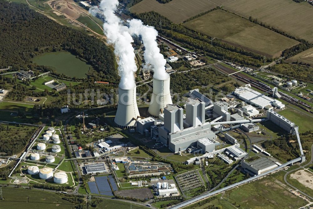Lippendorf aus der Vogelperspektive: Kraftwerksanlagen des Heizkraftwerkes in Lippendorf im Bundesland Sachsen, Deutschland