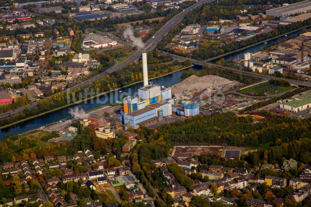 Luftbild Oberhausen - Kraftwerksanlagen des Heizkraftwerkes der Müllverbrennungsanlage in Oberhausen im Bundesland Nordrhein-Westfalen, Deutschland