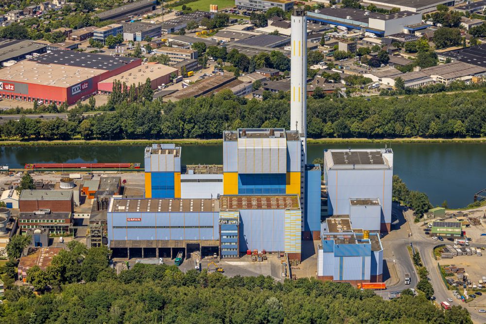 Luftaufnahme Oberhausen - Kraftwerksanlagen des Heizkraftwerkes der Müllverbrennungsanlage in Oberhausen im Bundesland Nordrhein-Westfalen, Deutschland