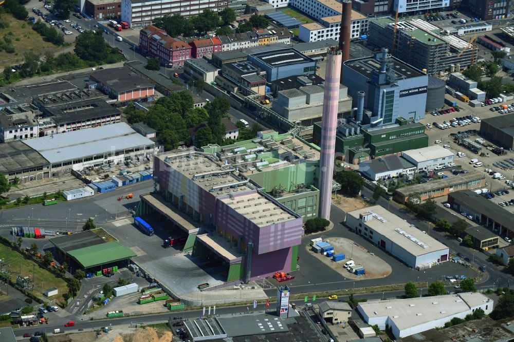 Luftaufnahme Bonn - Kraftwerksanlagen des Heizkraftwerkes der Müllverbrennungsanlage im Ortsteil Weststadt in Bonn im Bundesland Nordrhein-Westfalen, Deutschland