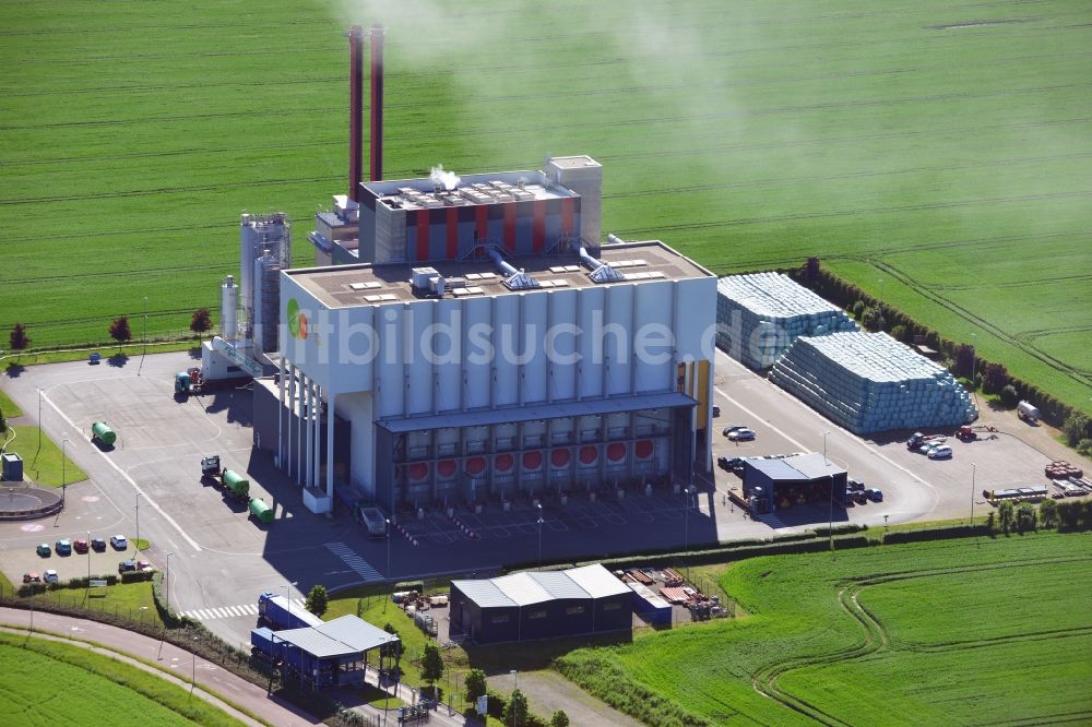Luftaufnahme Lützen - Kraftwerksanlagen des Heizkraftwerkes der Müllverbrennungsanlage Prezero Energy Zorbau in Zorbau im Bundesland Sachsen-Anhalt, Deutschland