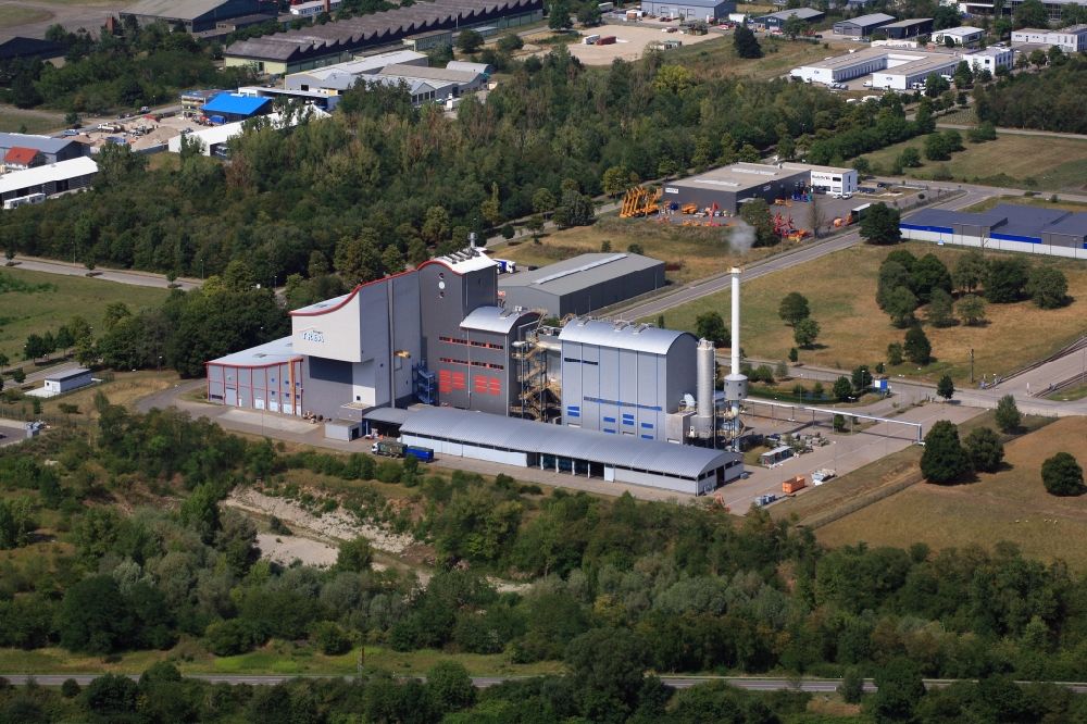 Luftbild Eschbach - Kraftwerksanlagen des Heizkraftwerkes der Müllverbrennungsanlage TREA in Eschbach im Bundesland Baden-Württemberg, Deutschland