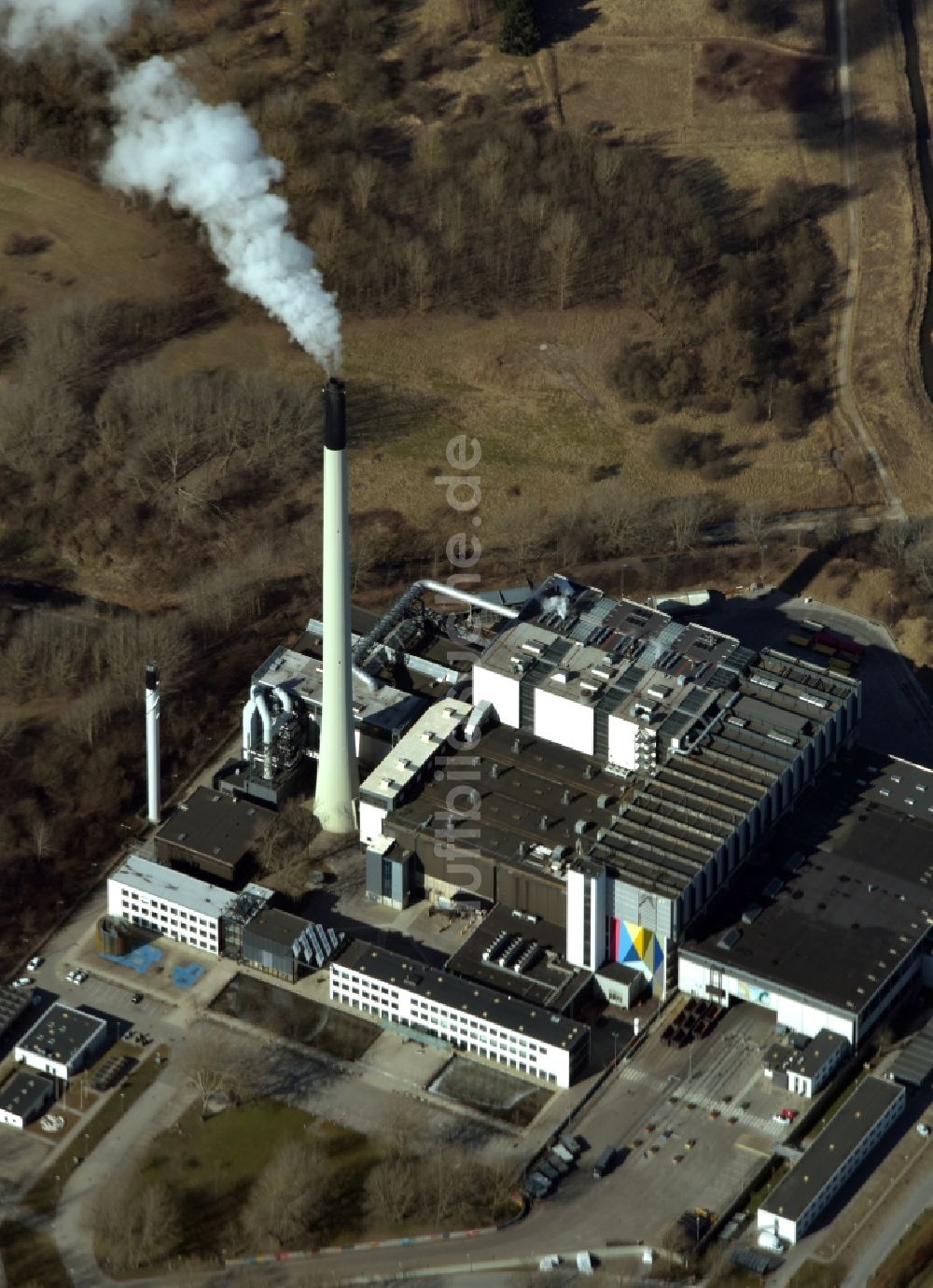 Glostrup aus der Vogelperspektive: Kraftwerksanlagen des Heizkraftwerkes der Müllverbrennungsanlage Vestforbraending in Glostrup in Dänemark