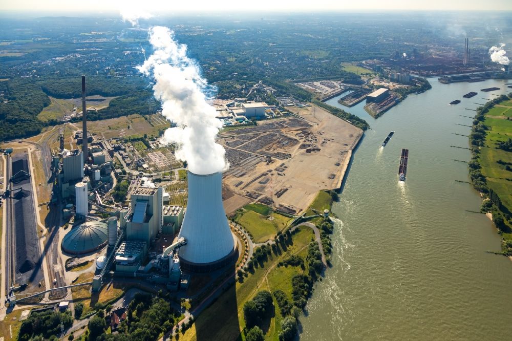 Luftbild Duisburg - Kraftwerksanlagen des Heizkraftwerkes STEAG Heizkraftwerk Walsum in Duisburg im Bundesland Nordrhein-Westfalen, Deutschland