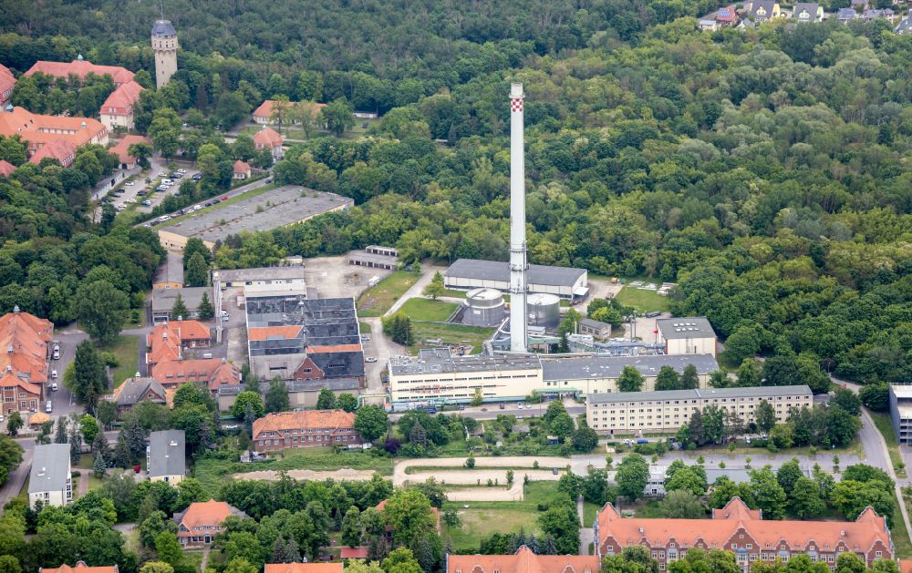 Berlin von oben - Kraftwerksanlagen des Heizkraftwerkes Vattenfall Heizkraftwerk Buch im Ortsteil Buch in Berlin, Deutschland