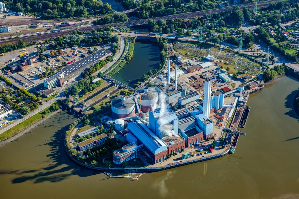 Hamburg von oben - Kraftwerksanlagen des Heizkraftwerkes Vattenfall Kraftwerk Tiefstack in Hamburg, Deutschland