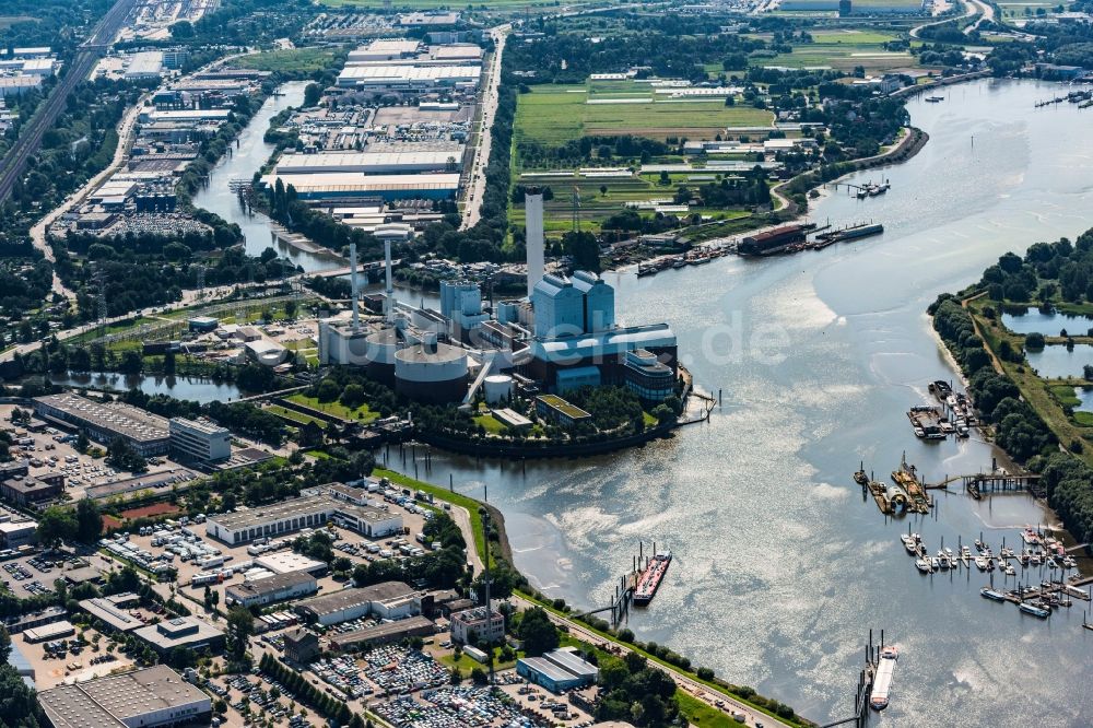 Luftbild Hamburg - Kraftwerksanlagen des Heizkraftwerkes Vattenfall Tiefstack in Hamburg, Deutschland