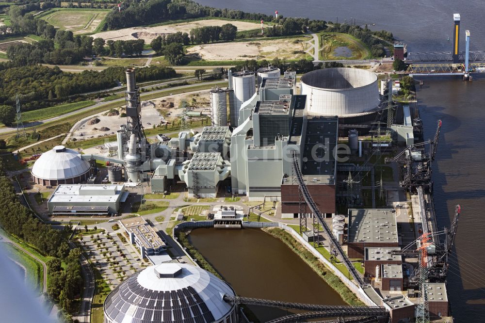 Luftbild Hamburg - Kraftwerksanlagen des Heizkraftwerkes Vattenfall Tiefstack in Hamburg Moorburg, Deutschland