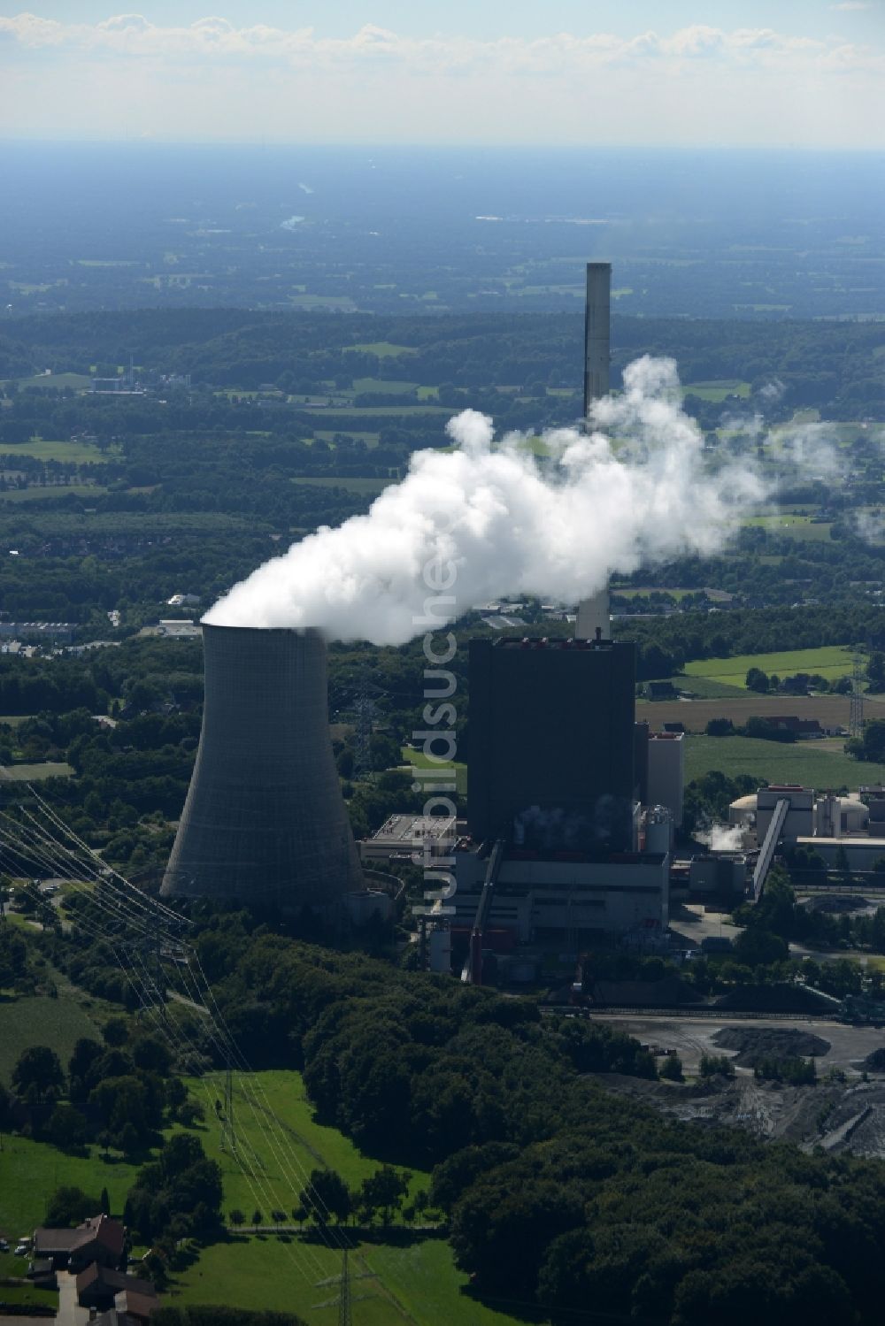 Ibbenbüren von oben - Kraftwerksanlagen des Kohle- Heizkraftwerkes in Ibbenbüren im Bundesland Nordrhein-Westfalen