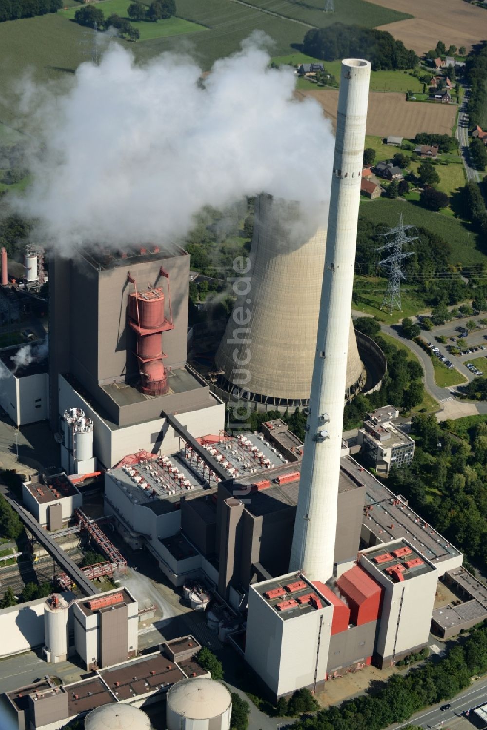 Luftbild Ibbenbüren - Kraftwerksanlagen des Kohle- Heizkraftwerkes in Ibbenbüren im Bundesland Nordrhein-Westfalen