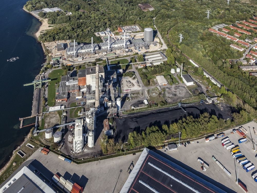 Luftbild Kiel - Kraftwerksanlagen des Kohle- Heizkraftwerkes in Kiel im Bundesland Schleswig-Holstein, Deutschland