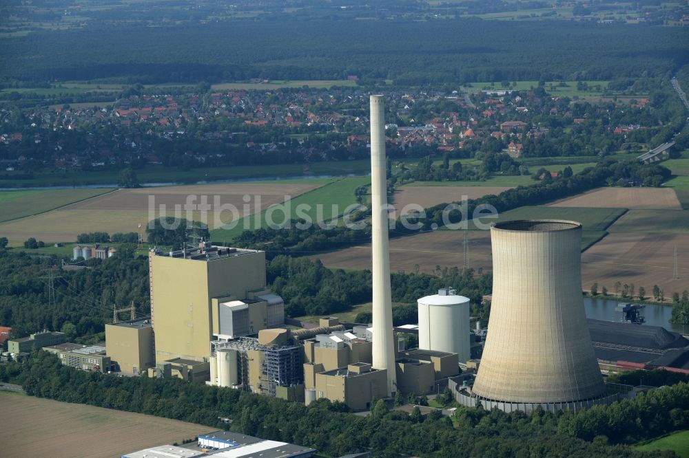 Luftaufnahme Petershagen - Kraftwerksanlagen des Kohle- Heizkraftwerkes in Petershagen im Bundesland Nordrhein-Westfalen