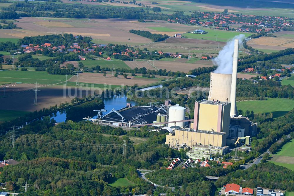 Luftaufnahme Petershagen - Kraftwerksanlagen des Kohle- Heizkraftwerkes in Petershagen im Bundesland Nordrhein-Westfalen